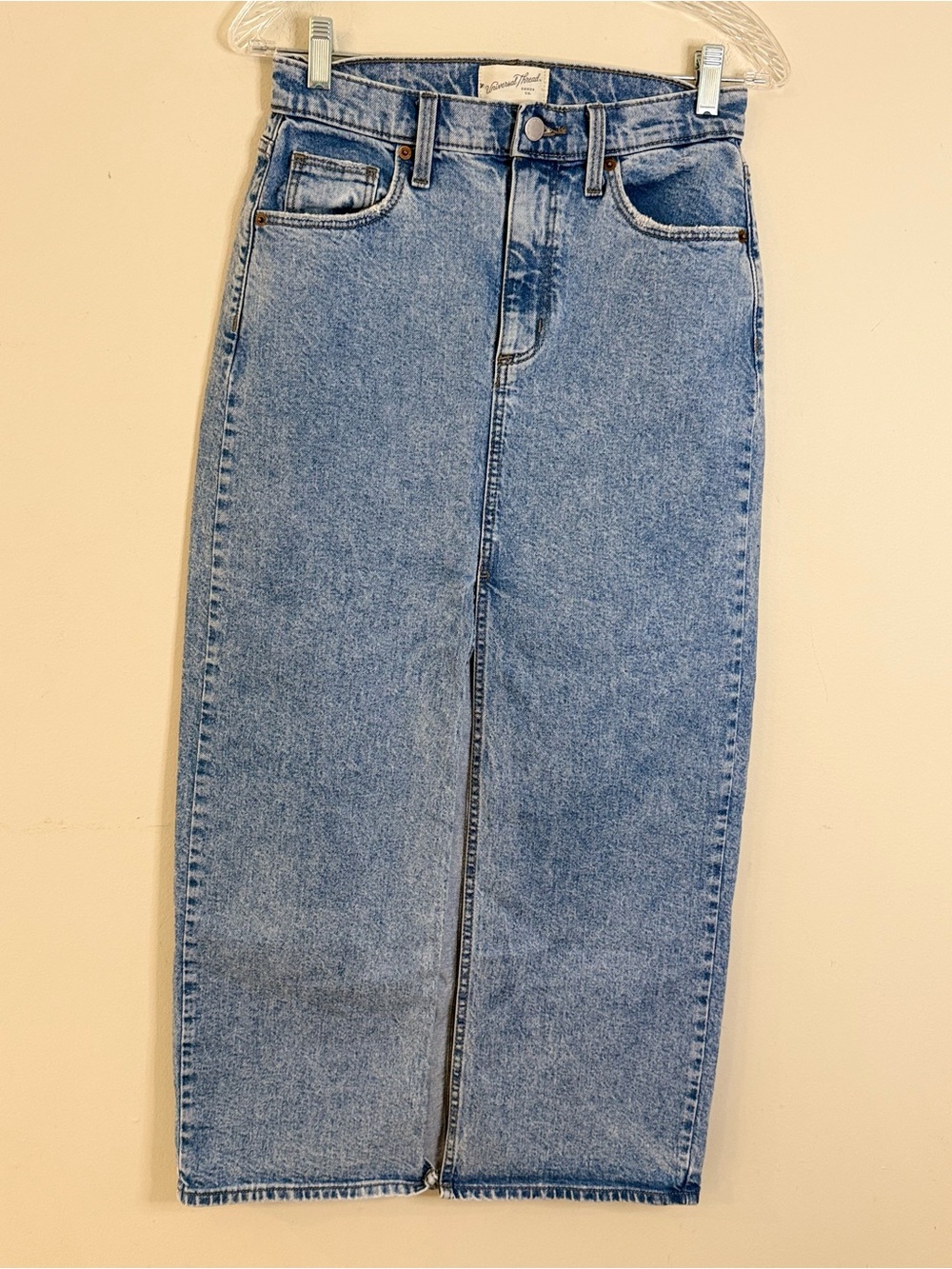 Universal Thread midi jeans skirt retro western preppy SZ 4